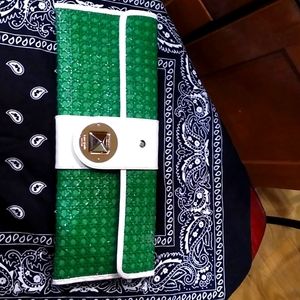 Kate Spade Green Woven Clutch